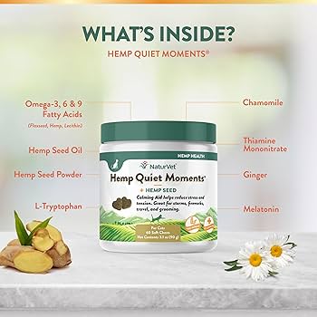 NaturVet Hemp Quiet Moments Cat Calming Soft Chews - 60 Count