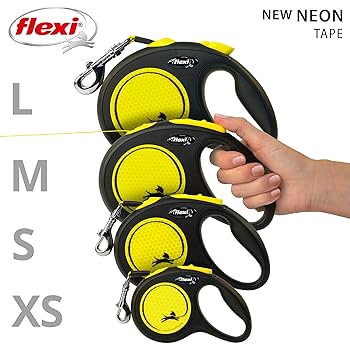 Flexi New Neon XS Retractable Dog Leash - 10 ft Tape - For Dogs Up to 26 lbs