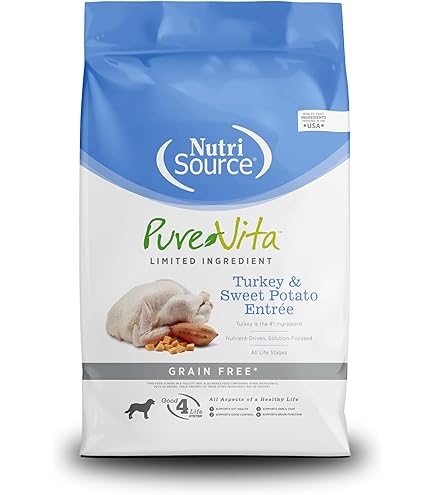 Pure Vita Grain Free Turkey & Sweet Potato Dry Dog Food - 4 or 5 lb Bag