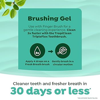 TropiClean Fresh Breath Oral Care Kit for Cats - Toothbrush, Finger Brush & Gel