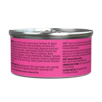 Rawz Tuna & Salmon Gravy Wet Cat Food, 3 oz Can