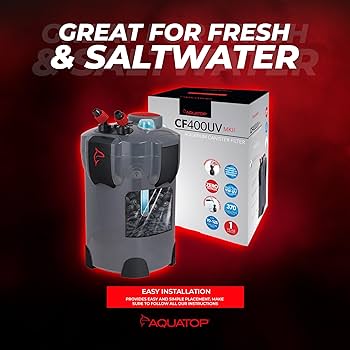 Aquatop CF-400UV MKII Canister Filter - 9W UV Sterilizer - 370 GPH - Up to 125 Gallon Aquariums