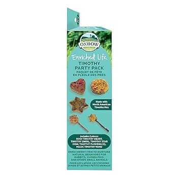 Oxbow Enriched Life Timothy Party Pack - Small Animal Chews & Toys - Timothy Hay Based - 5 Piece