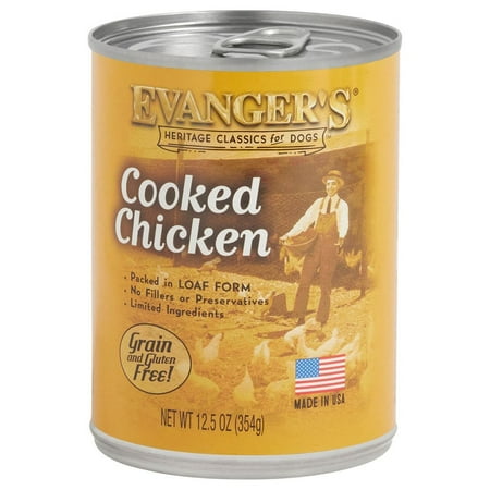 Evanger's Classic Cooked Chicken Grain-Free Wet Dog Food, 12.8 oz Can