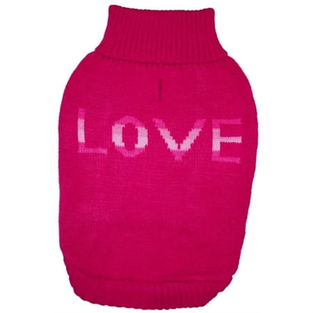 Fashion Pet True Love Dog Sweater - Pink - Medium