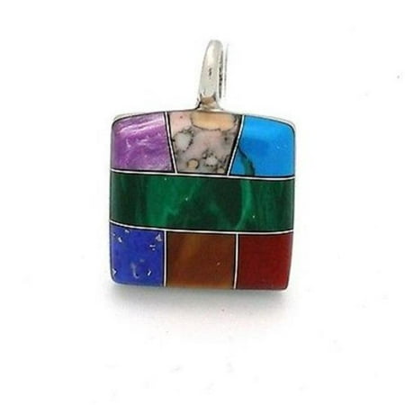 Small Polished Stone & Alpaca Silver Pendant