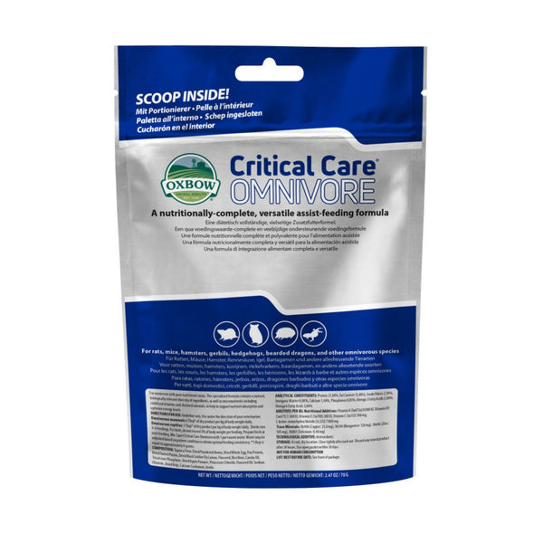 Oxbow Critical Care Omnivore - Recovery Food for Omnivores - 70g / 2.47 oz