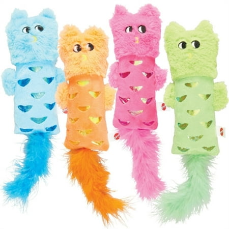 Ethical Pet Spot Hug N Kick Shimmer Glimmer Cat Toy - XL Plush Assorted Colors