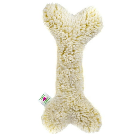 HuggleHounds HuggleFleece Bone Dog Toy, 2 ft with Invincible Squeaker