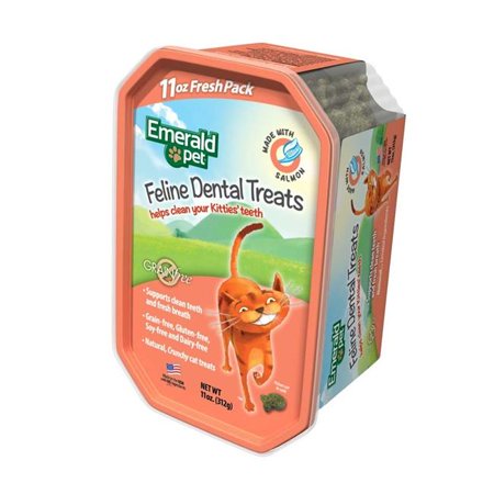 Emerald Pet 856916006151 11 oz Feline Dental Treat Tub Sa...