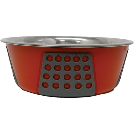 Spot Ethical Tribeca Dog Bowl - Red - 15 oz - Non-Skid Stainless Steel