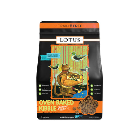 Lotus Oven-Baked Grain-Free Duck Recipe Cat Kibble, 2.2 lb Bag