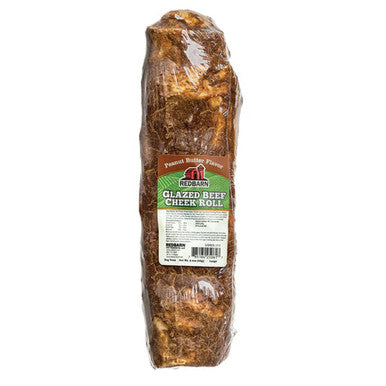 Redbarn Glazed Beef Cheek Roll - Peanut Butter - Large Dog Treat