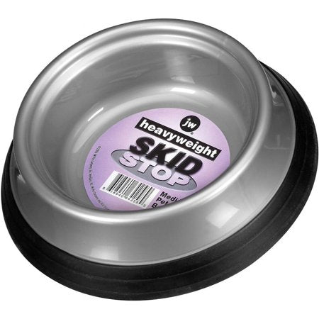 JW Pet Skid Stop Heavyweight Bowl - Medium - Dog/Cat Bowl - Assorted Colors