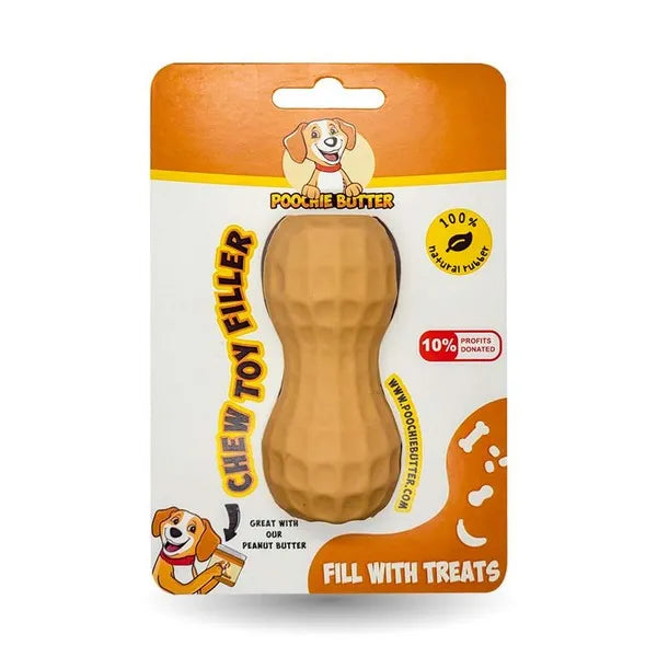 Poochie Butter Small Toy Filler - Natural Rubber Dog Chew Toy, Treat Dispenser