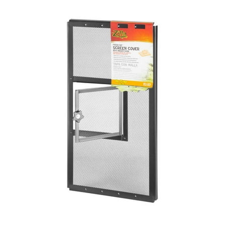 Zilla Fresh Air Screen Cover with Hinged Door - 20" x 10" - Reptile Terrarium Top