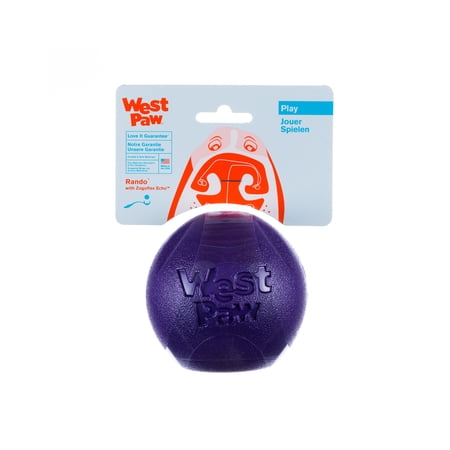 West Paw Zogoflex Echo Rando Large 3.5" Dog Toy Eggplant