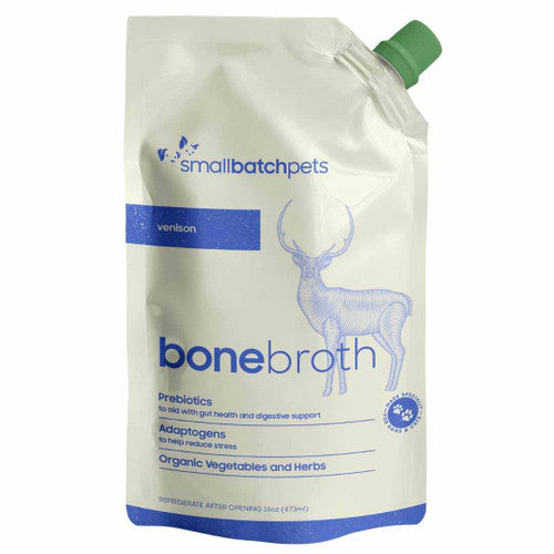 Smallbatch Organic Venison Bone Broth - Shelf Stable, 16 oz - Dog & Cat Food Topper