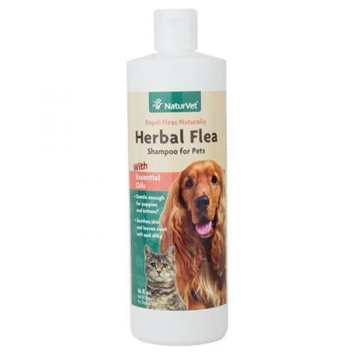 NaturVet Herbal Flea Spray for Dogs & Cats with Essential Oils, 16 oz