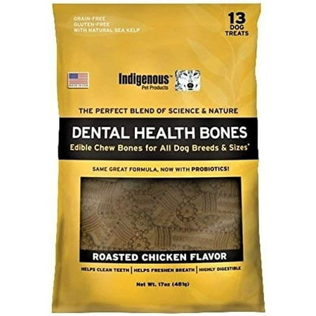 Indigenous Dental Health Bones - Roasted Chicken Flavor - 13 Count Dog Treats