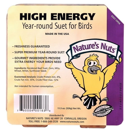 Natures Nuts 00163 11.5 Oz High Energy Suet Pack of 12