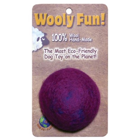 One Pet Planet 86010 2.75-Inch Wooly Fun Ball Dog Toy (B0...