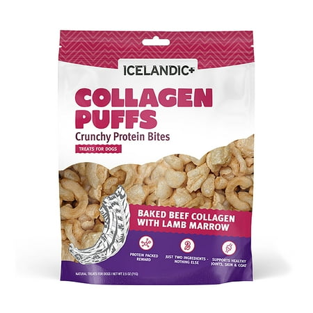 Icelandic+ Collagen Puffs Dog Treats - Beef Collagen & Lamb Marrow, 2.5oz