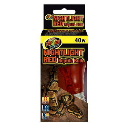 Zoo Med Nightlight Red Reptile Bulb - 40 Watt, 24 Hour Heat Source