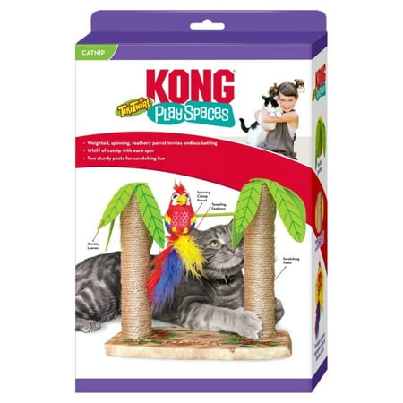 KONG Play Spaces Tiki Twirl Cat Toy - Palm Tree Scratching Post with Catnip