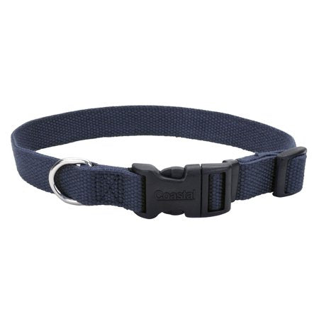 New Earth Soy Adjustable Dog Collar, Indigo, 3/8" x 6"-8"