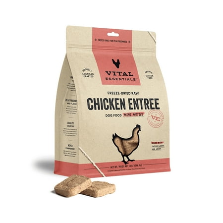 Vital Essentials Freeze-Dried Raw Chicken Mini Patties Dog Food, 14 oz