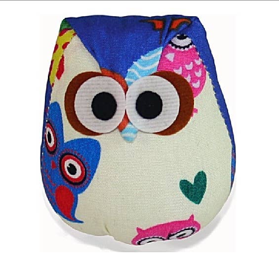 Goli Design Nip Naps Owli Cat Toy - Catnip Infused Owl with Bell - Handmade Polyester Cat Toy