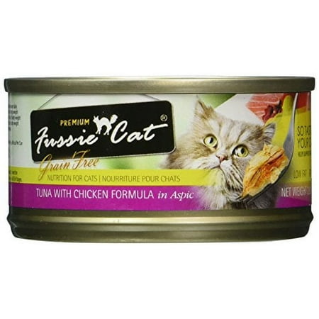 Fussie Cat Grain Free Tuna & Chicken Canned Cat Food, 2.8 oz Cans (Case of 24 Available)