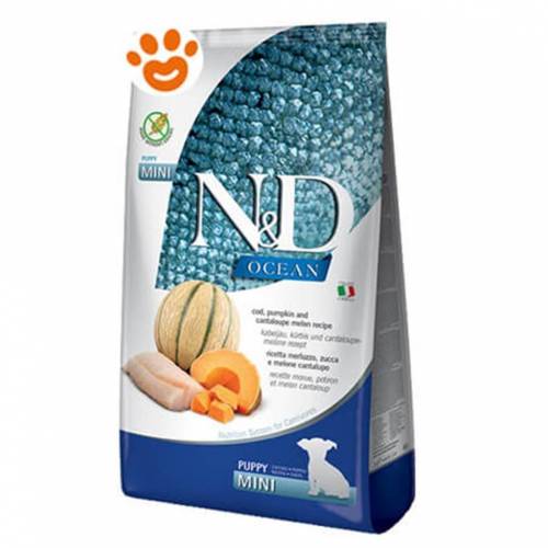 Farmina N&D Ocean Puppy Mini Breed Cod, Pumpkin & Cantaloupe (5.5 lb / 2.5 kg) Grain-Free Dry Dog Food