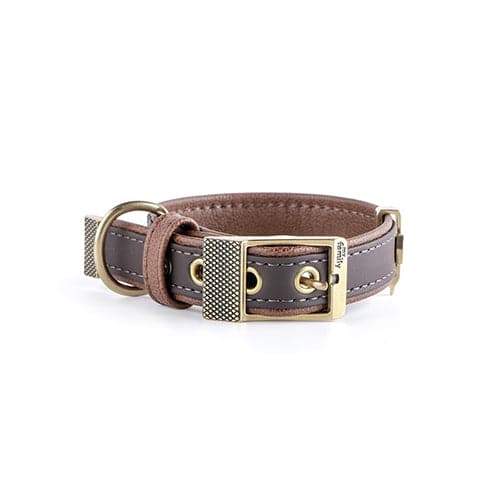 MyFamily Bilbao Leather Dog Collar - Brown, Size Medium (45 x 2.2 cm)