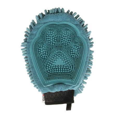 Dog Gone Smart (DGS) Dirty Dog Grooming Mitt - Pacific Blue - Pet Grooming Brush & Drying Towel in One!