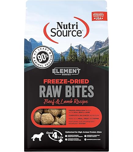NutriSource Element Series Chicken and Duck Freeze Dried Raw Bites Dog Food, 10 oz
