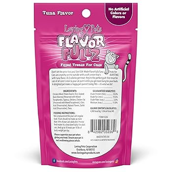 Loving Pets Flavorfullz Filled Cat Treats, Tuna Flavor, 3 oz