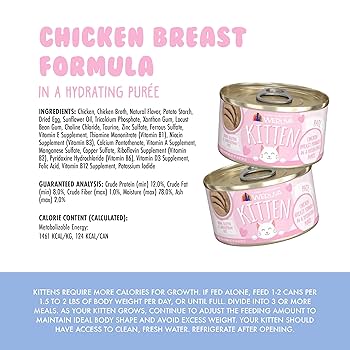 Weruva Kitten Chicken Breast Formula in Hydrating Purée, 3oz Can (Pack of 12)