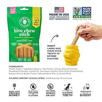 Project Hive Dog Treat Chew Stick - Large - Peanut Butter & Honey - 7 oz