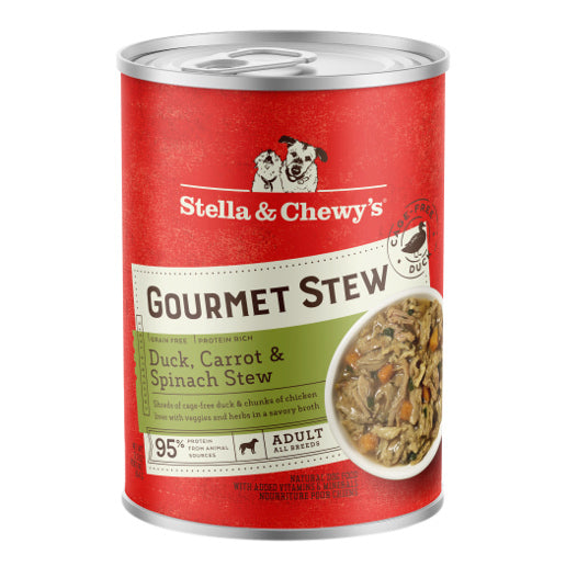 Stella & Chewy's Gourmet Stew Wet Dog Food, Duck, Carrot & Spinach Recipe, 12.5 oz