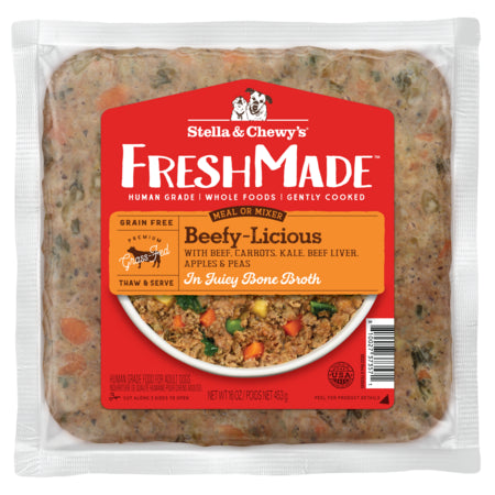 Stella & Chewy's Freshmade Beefy-Licious Gently Cooked Frozen Dog Food, 16 oz