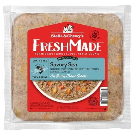 Stella & Chewy's Freshmade Savory Sea Gently Cooked Frozen Dog Food, 16 oz