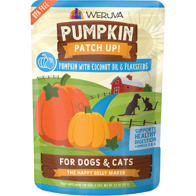 Weruva Pumpkin Patch Up! Dog & Cat Supplement - Coconut Oil & Flaxseed, 2.8oz Pouch