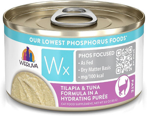 Weruva Wx Phos Focused Tilapia & Tuna Formula Wet Cat Food, 3oz Can