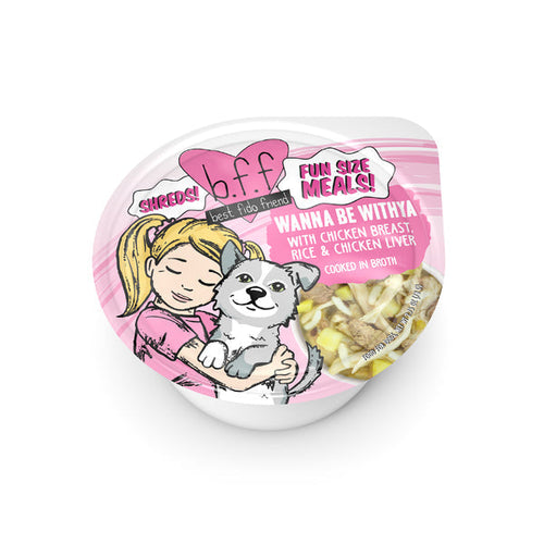 Weruva BFF Fun Size Meals Wanna Be Withya Chicken & Rice Dog Food 2.75oz Cup