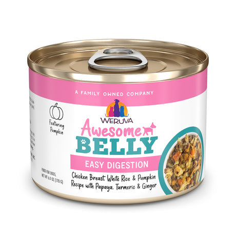 Weruva Awesome Belly Chicken & Veggies Wet Dog Food 6oz Can - Easy Digestion, Sensitive Stomachs