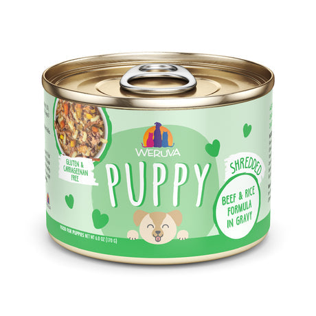 Weruva Puppy Beef & Rice Formula in Gravy Wet Canned Dog Food - 6 oz Can