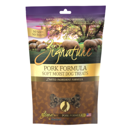 Zignature Soft Moist Dog Treats - Pork - 4oz