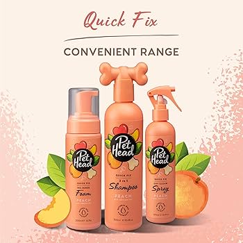 Pet Head Quick Fix Dog Dry Cleaning Spray, Peach Scent, 10.1 oz